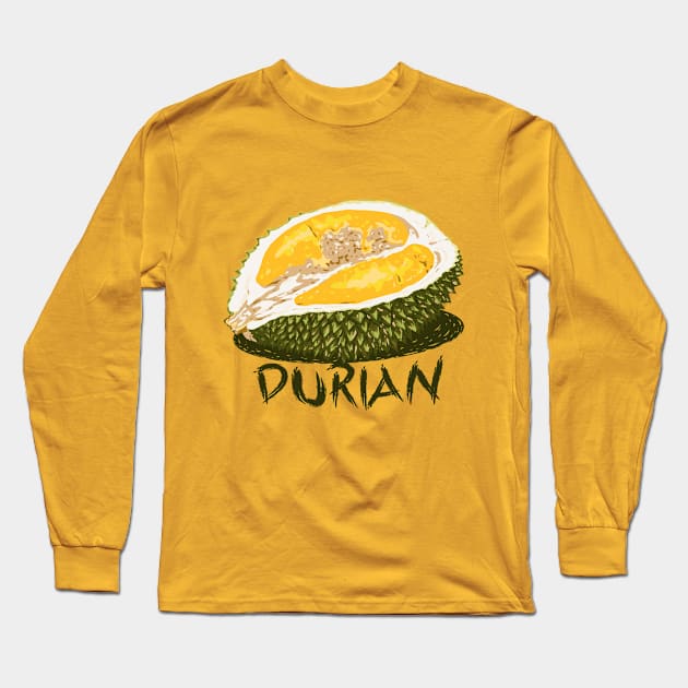 King Fruit Durian Long Sleeve T-Shirt by nelateni